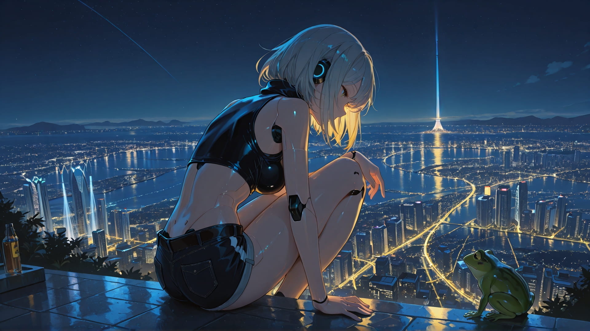 Yellow Night City Canada smartphone wallpaper free download, vertical 16:9 format, Yellow, Night, City, Summer