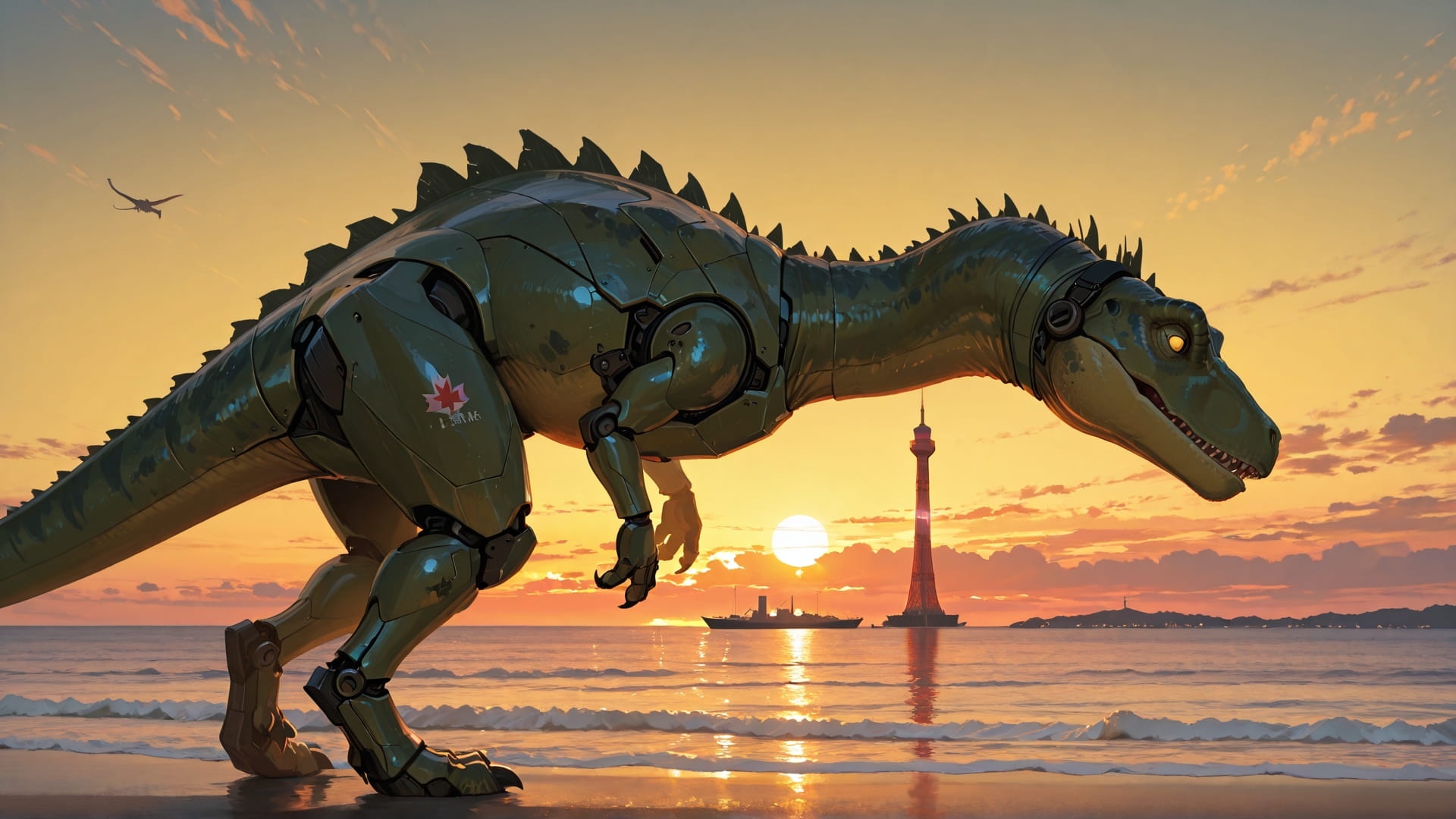 Yellow Sunset Sea Canada smartphone wallpaper free download, vertical 16:9 format, Yellow, Sunset, Sea, Summer