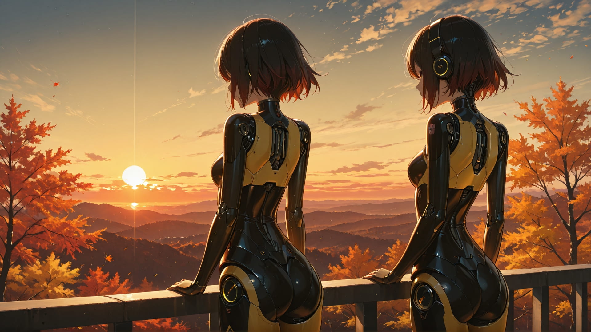 Yellow Sunset Sky Canada smartphone wallpaper free download, vertical 16:9 format, Yellow, Sunset, Sky, Autumn