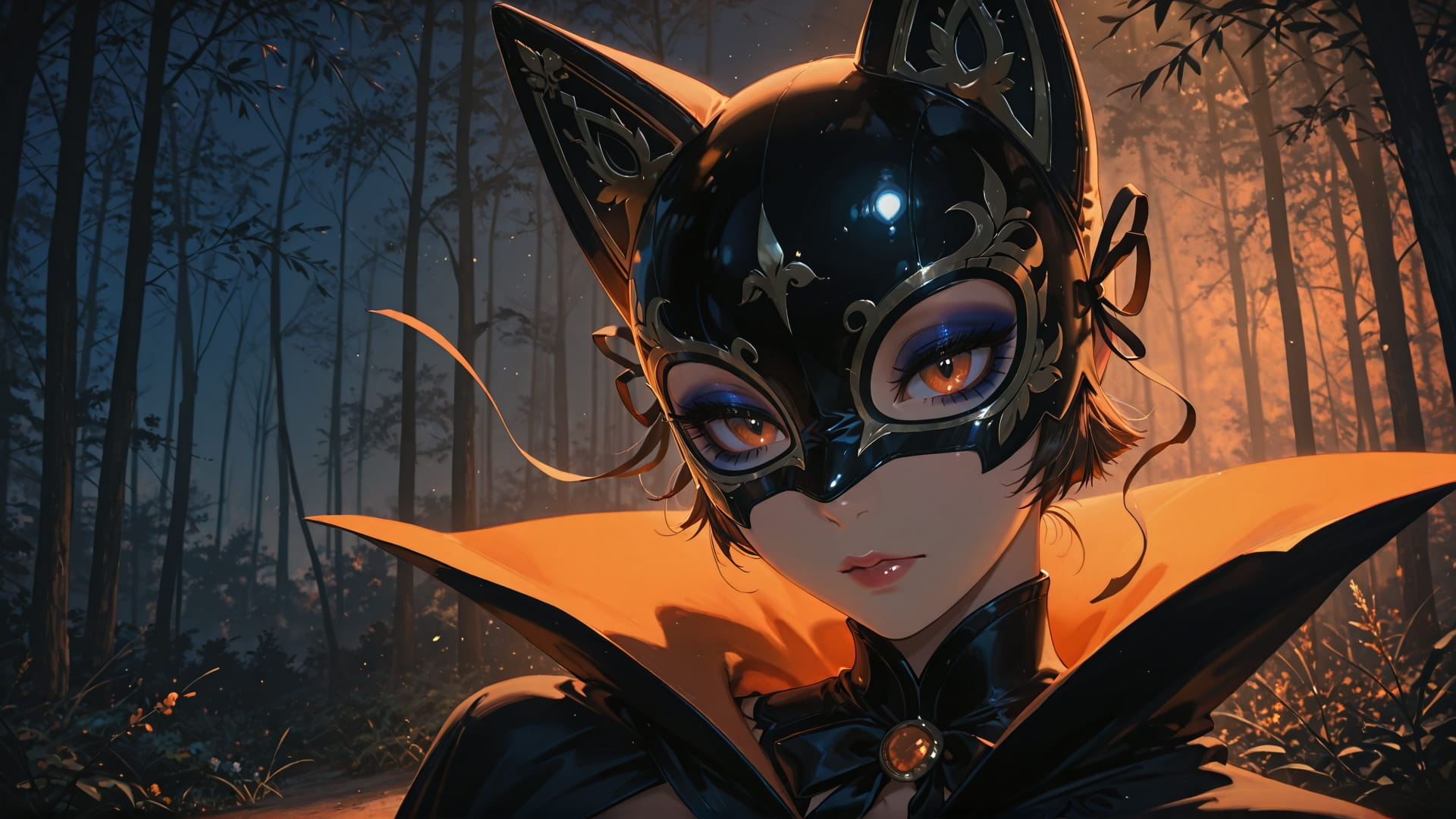 Orange Night Nature Carnival smartphone wallpaper free download, vertical 16:9 format, Orange, Night, Nature, Spring 001