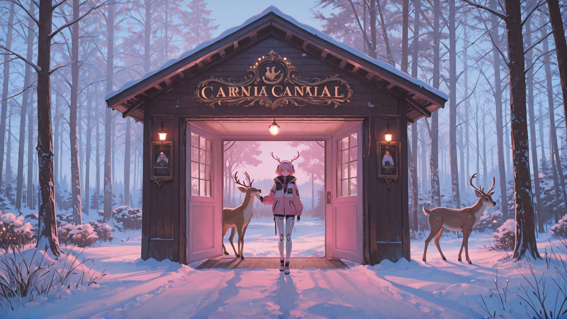 Pink Afternoon Nature Carnival smartphone wallpaper free download, vertical 16:9 format, Pink, Afternoon, Nature, Winter