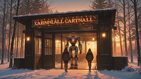 Yellow Sunset Nature Carnival smartphone wallpaper free download, vertical 9:16 format, Yellow, Sunset, Nature, Winter