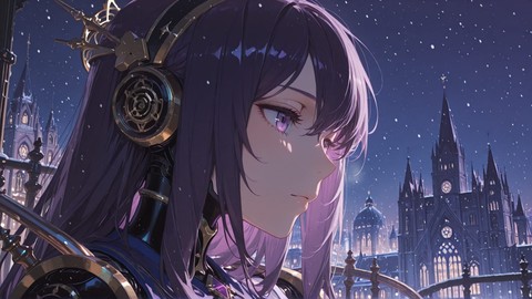 Purple Night City Cathedral smartphone wallpaper free download, vertical 9:16 format, Purple, Night, City, Winter