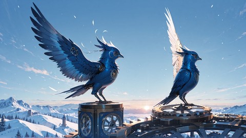 Blue Afternoon Sky Clockwork smartphone wallpaper free download, vertical 9:16 format, Blue, Afternoon, Sky, Winter 001