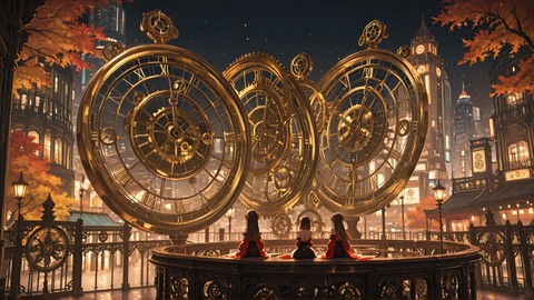 Brown Night City Clockwork smartphone wallpaper free download, vertical 9:16 format, Brown, Night, City, Autumn 001