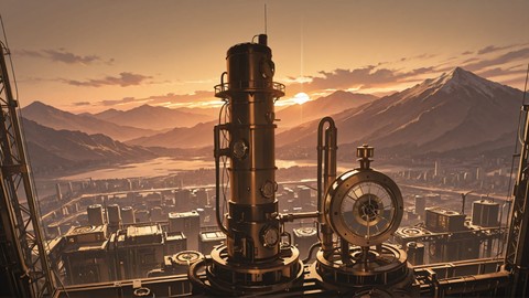 Brown Sunset Mountain Clockwork smartphone wallpaper free download, vertical 9:16 format, Brown, Sunset, Mountain, Spring 001