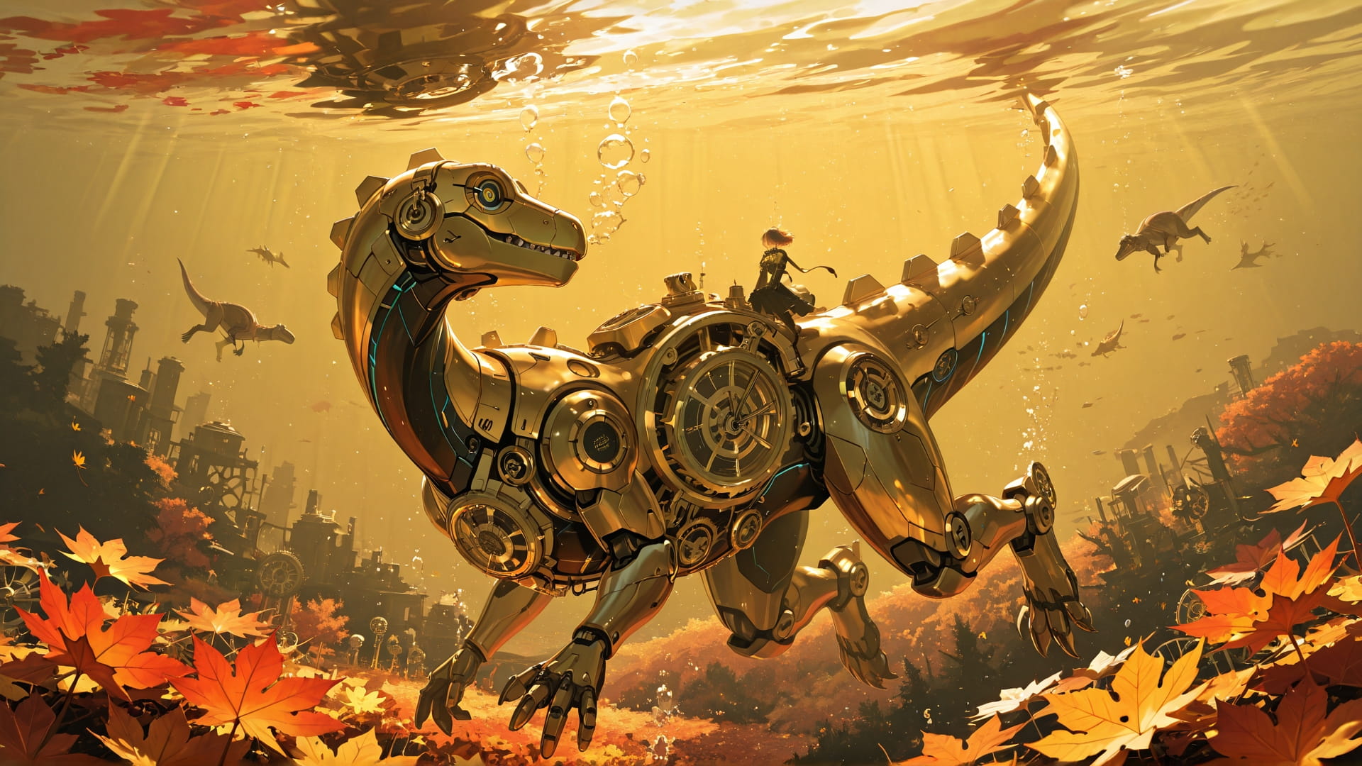 Yellow Afternoon Sea Clockwork smartphone wallpaper free download, vertical 16:9 format, Yellow, Afternoon, Sea, Autumn