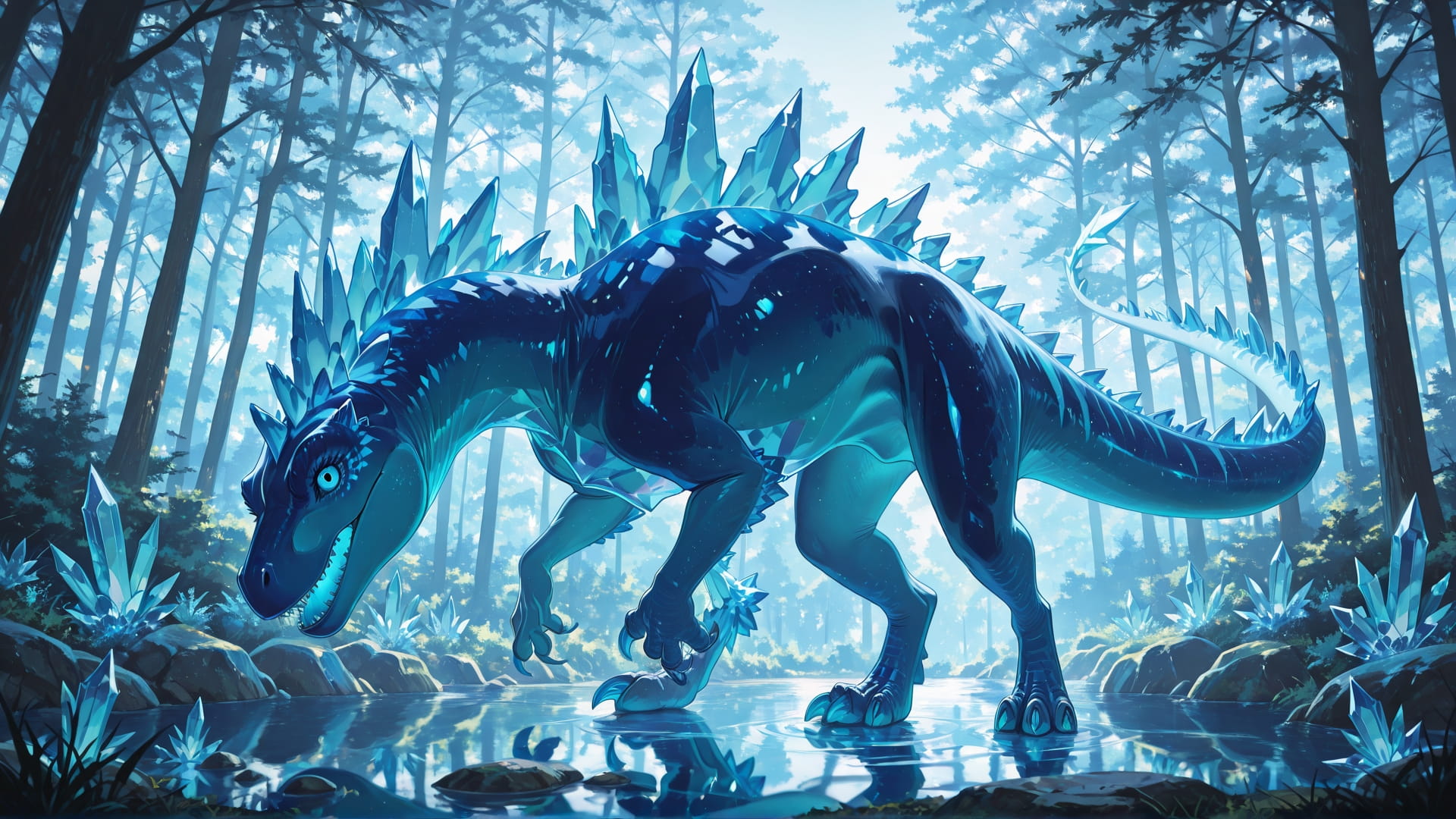 Blue Afternoon Nature Crystal smartphone wallpaper free download, vertical 16:9 format, Blue, Afternoon, Nature, Spring