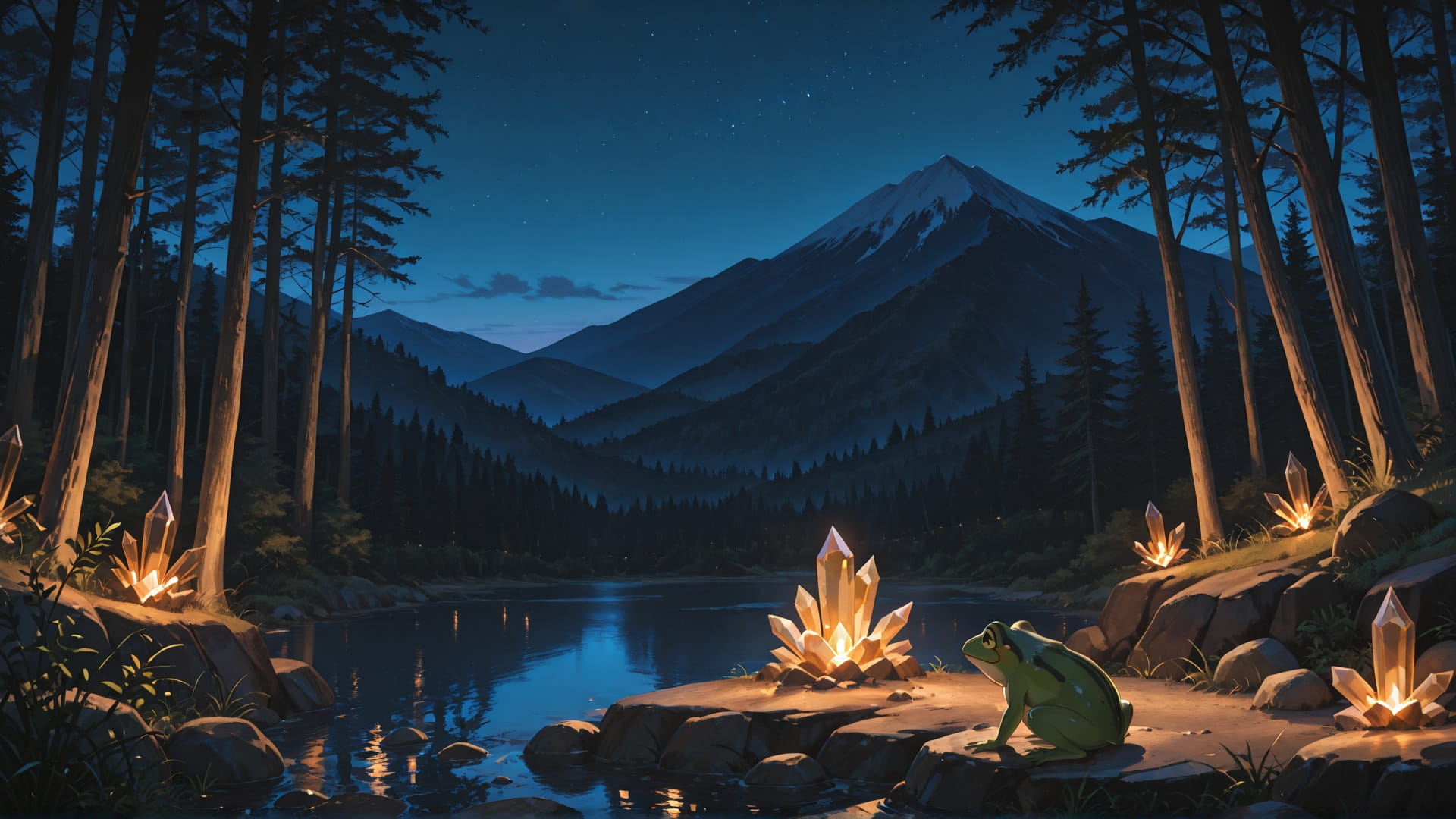 Brown Night Mountain Crystal smartphone wallpaper free download, vertical 16:9 format, Brown, Night, Mountain, Summer