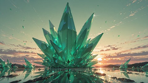 Green Sunset Sky Crystal smartphone wallpaper free download, vertical 9:16 format, Green, Sunset, Sky, Spring 001