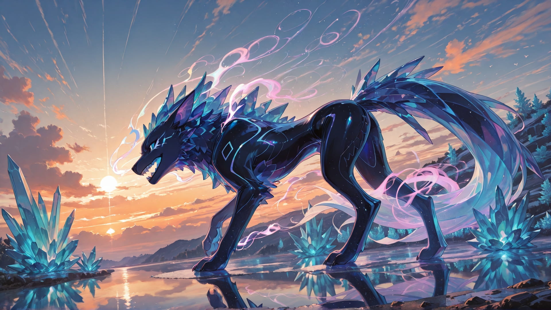 Orange Afternoon Sky Crystal smartphone wallpaper free download, vertical 16:9 format, Orange, Afternoon, Sky, Spring