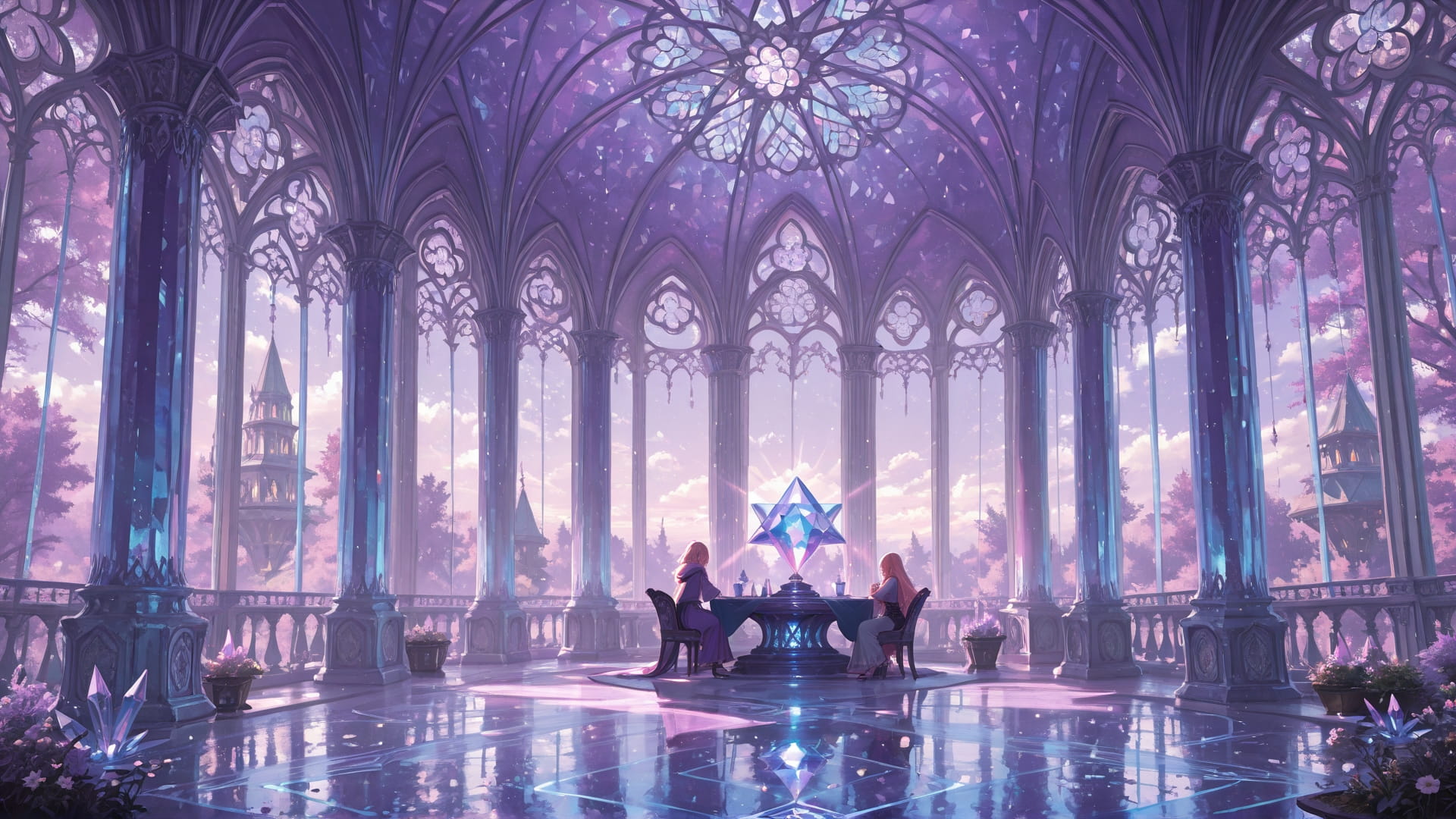 Purple Afternoon Nature Crystal smartphone wallpaper free download, vertical 16:9 format, Purple, Afternoon, Nature, Spring