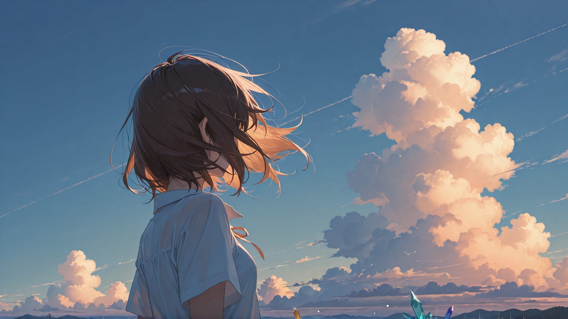 Brown Afternoon Sky Crystal smartphone wallpaper free download, vertical 16:9 format, Brown, Afternoon, Sky, Summer 001