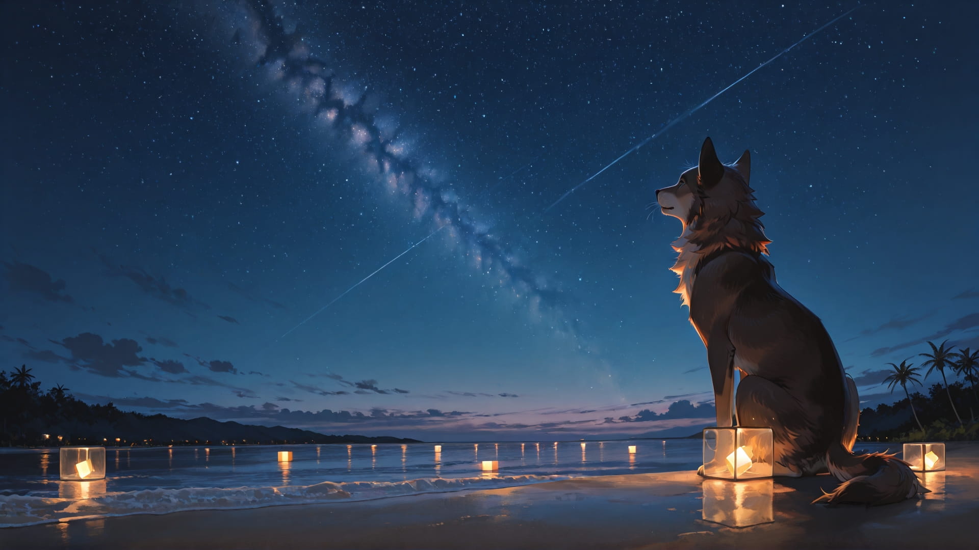 Brown Night Sky Cube smartphone wallpaper free download, vertical 16:9 format, Brown, Night, Sky, Summer 001