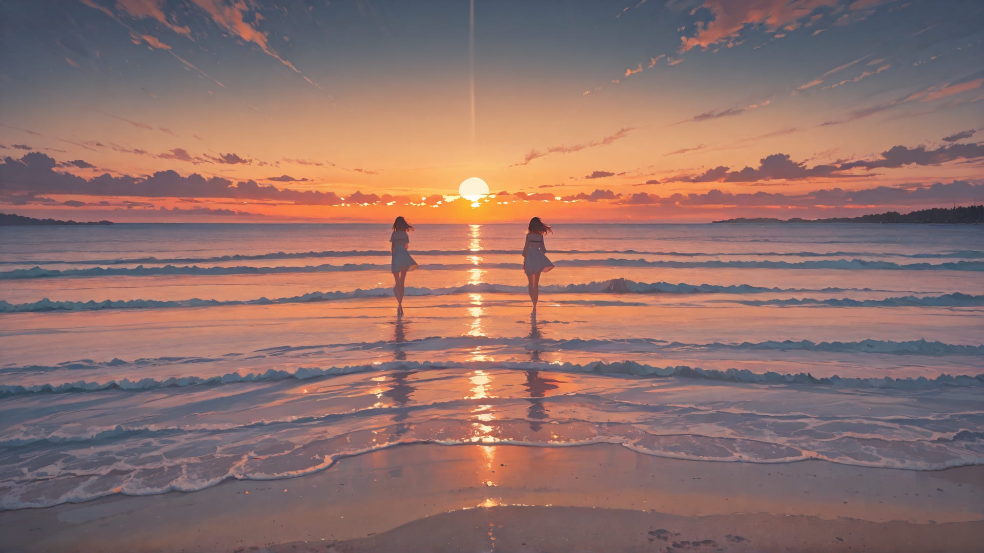 Orange Sunset Nature Cube smartphone wallpaper free download, vertical 16:9 format, Orange, Sunset, Nature, Spring 001