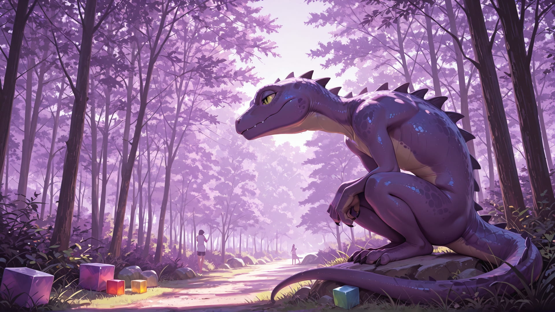 Purple Afternoon Nature Cube smartphone wallpaper free download, vertical 16:9 format, Purple, Afternoon, Nature, Summer 001