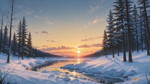 Yellow Sunset Nature Cube smartphone wallpaper free download, vertical 9:16 format, Yellow, Sunset, Nature, Winter 002