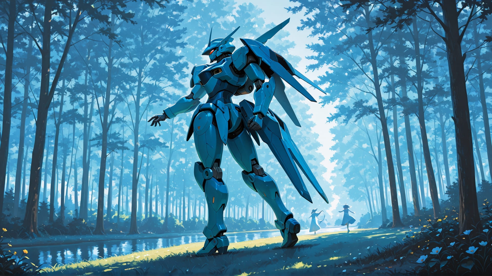 Blue Afternoon Nature Dance smartphone wallpaper free download, vertical 16:9 format, Blue, Afternoon, Nature, Spring