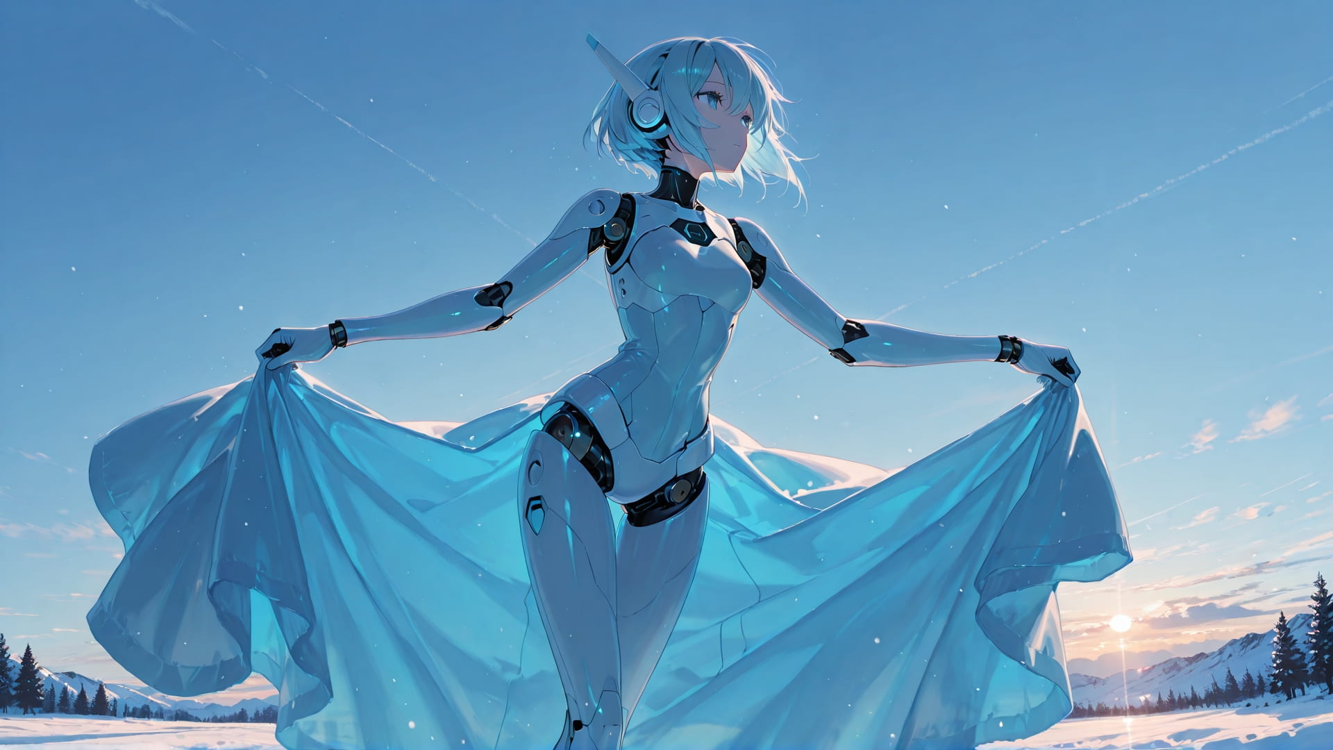 Blue Afternoon Sky Dance smartphone wallpaper free download, vertical 16:9 format, Blue, Afternoon, Sky, Winter