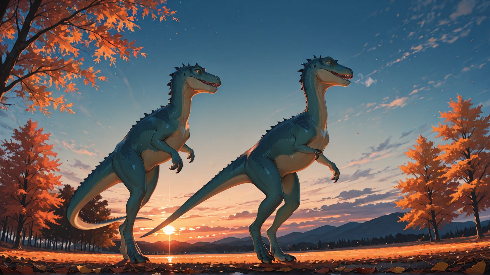 Blue Sunset Sky Dance smartphone wallpaper free download, vertical 16:9 format, Blue, Sunset, Sky, Autumn