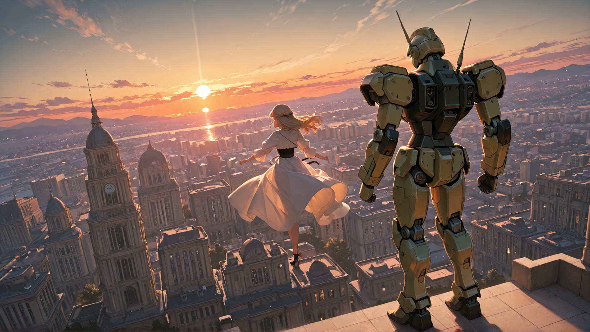 Brown Sunset City Dance smartphone wallpaper free download, vertical 16:9 format, Brown, Sunset, City, Spring