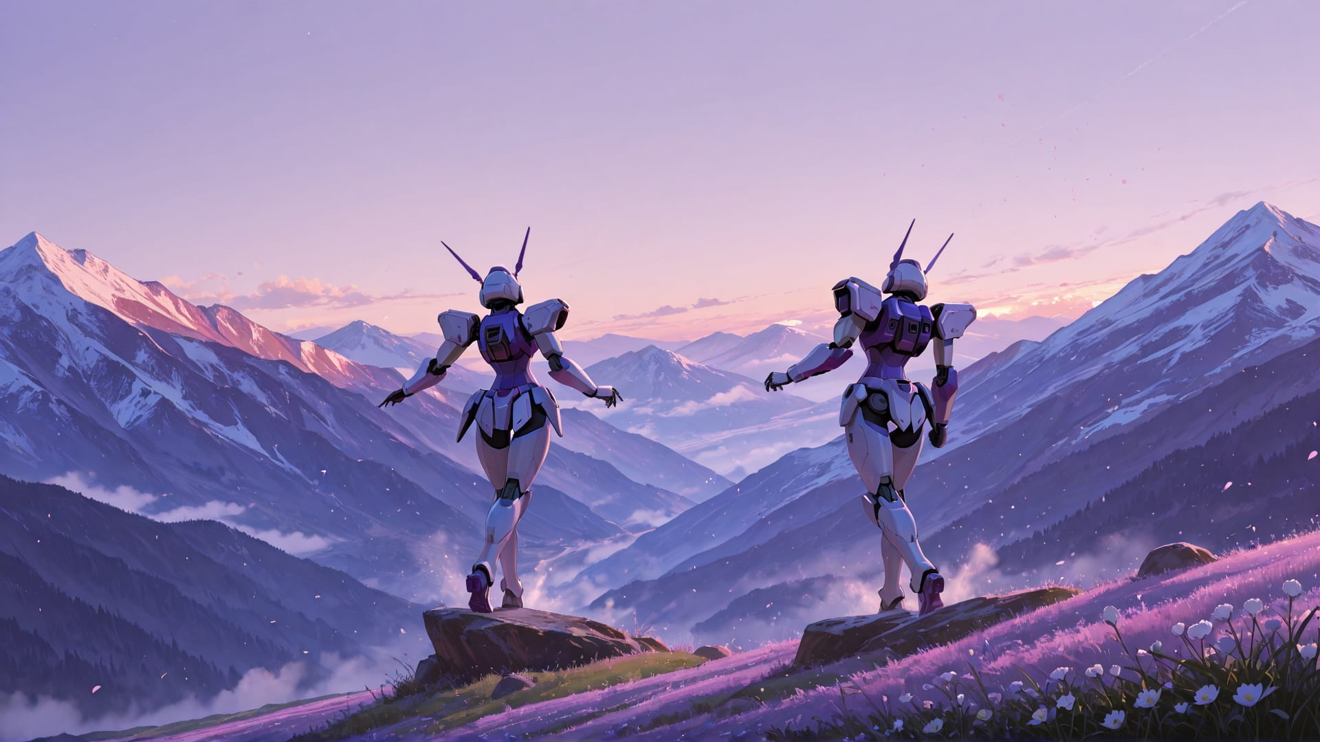 Purple Afternoon Mountain Dance smartphone wallpaper free download, vertical 16:9 format, Purple, Afternoon, Mountain, Spring