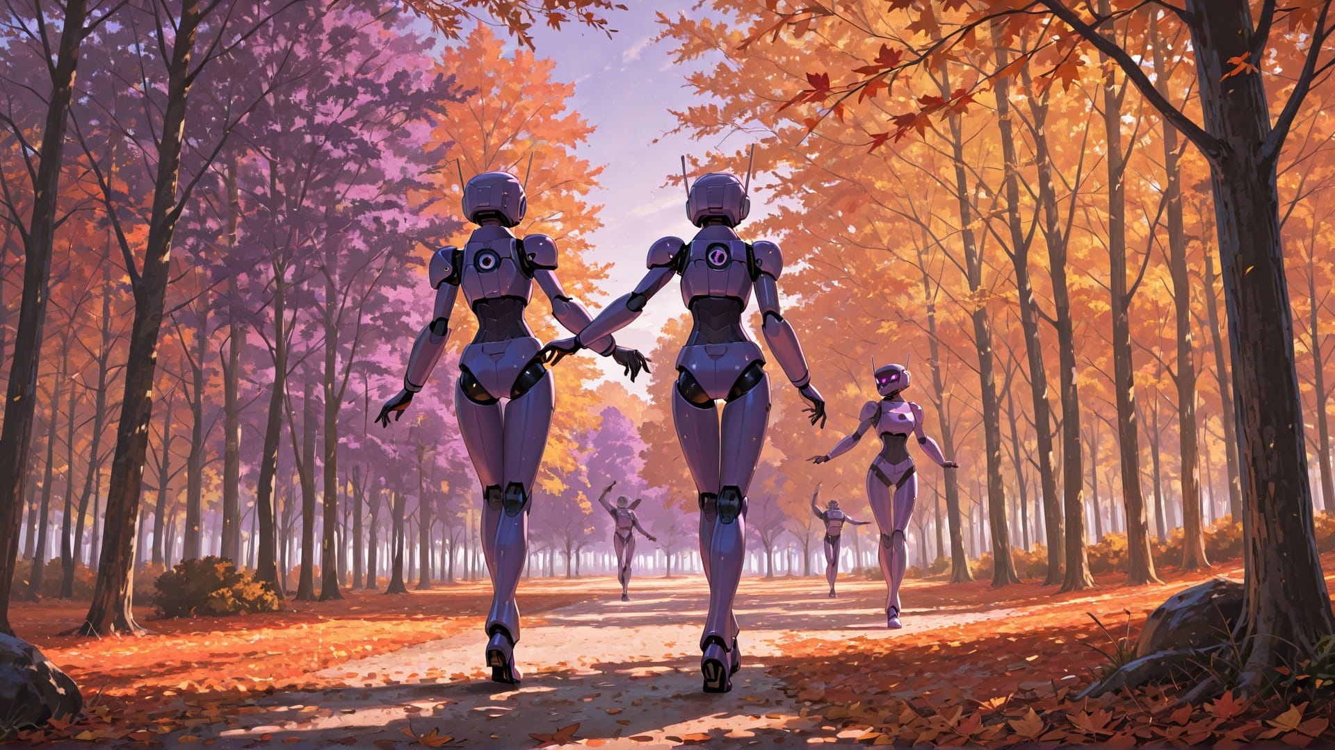 Purple Afternoon Nature Dance smartphone wallpaper free download, vertical 16:9 format, Purple, Afternoon, Nature, Autumn