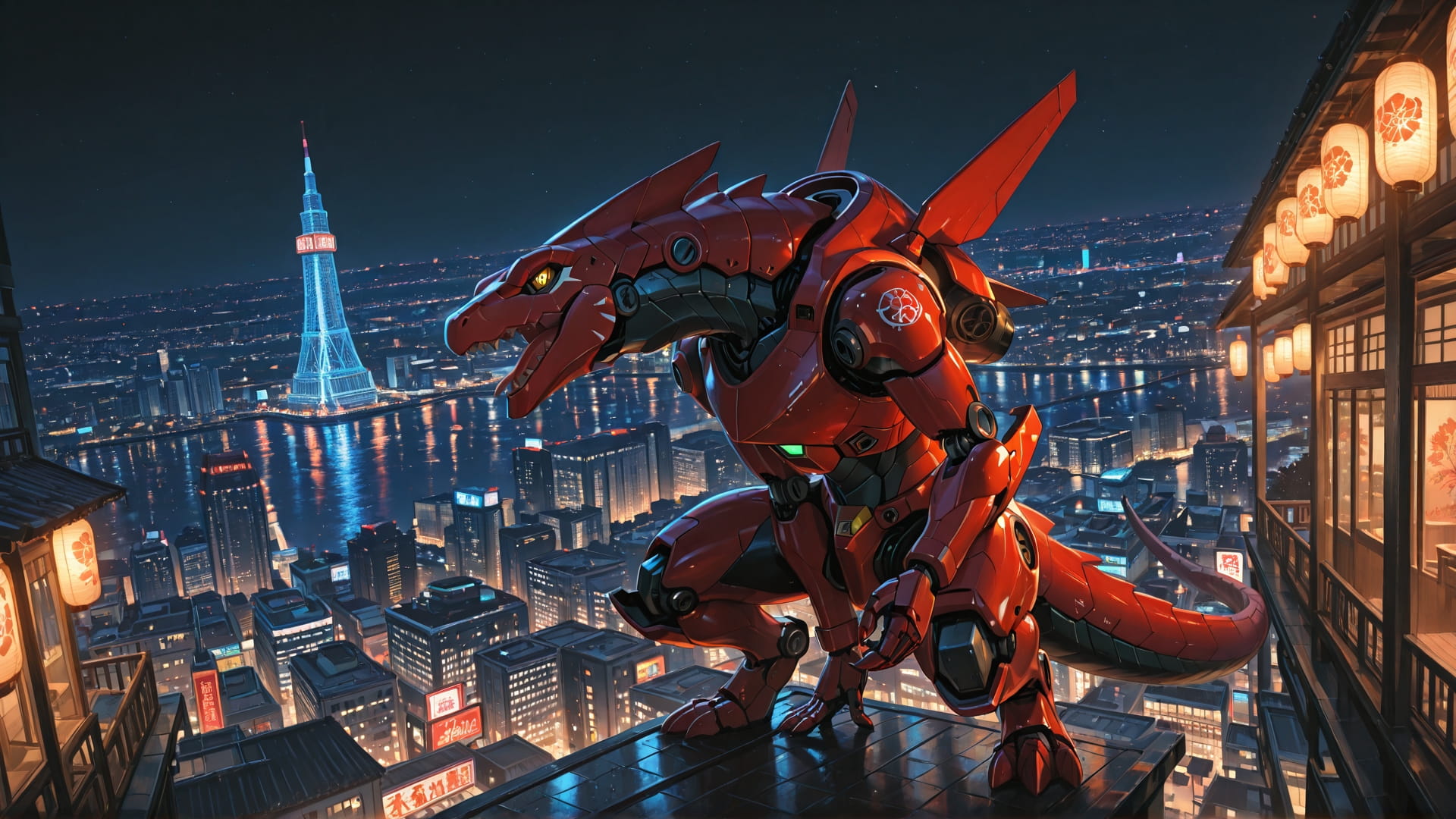 Red Night City Dance smartphone wallpaper free download, vertical 16:9 format, Red, Night, City, Summer