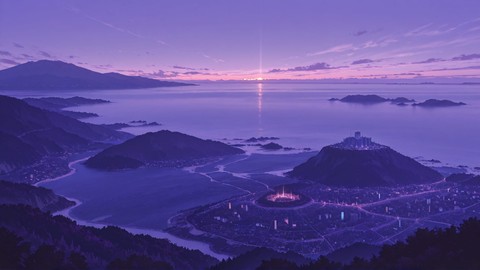 Purple Afternoon Sea DemocracyDay smartphone wallpaper free download, vertical 16:9 format, Purple, Afternoon, Sea, Spring 001
