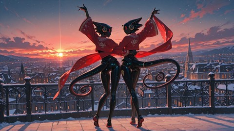Red Sunset City DemocracyDay smartphone wallpaper free download, vertical 16:9 format, Red, Sunset, City, Winter