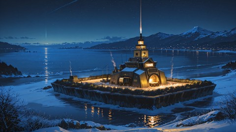 Yellow Night Sea DemocracyDay smartphone wallpaper free download, vertical 16:9 format, Yellow, Night, Sea, Winter
