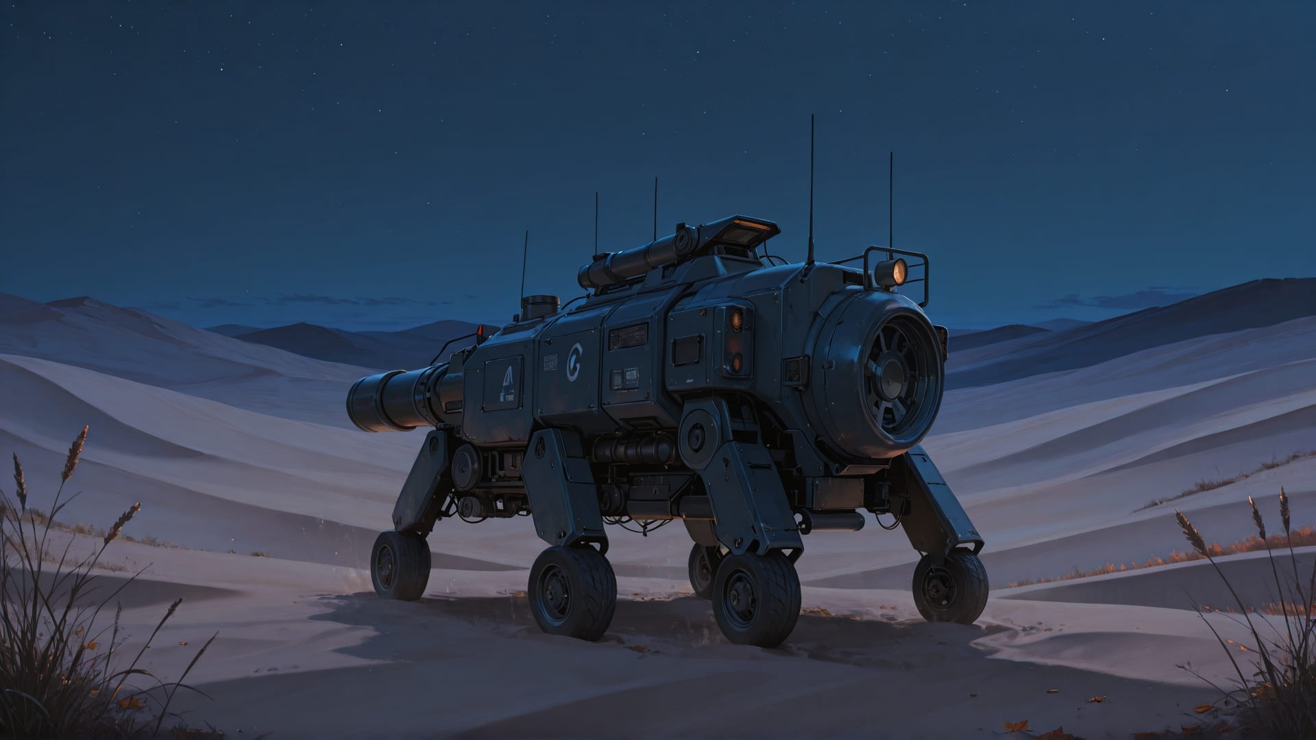 Blue Night Nature Desert smartphone wallpaper free download, vertical 16:9 format, Blue, Night, Nature, Autumn