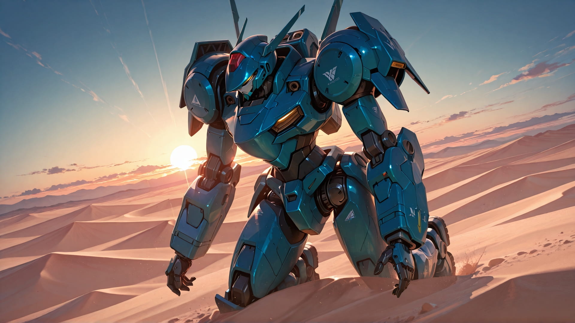 Blue Sunset Sky Desert smartphone wallpaper free download, vertical 16:9 format, Blue, Sunset, Sky, Summer