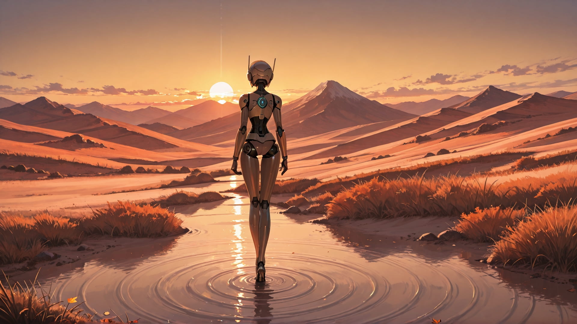 Brown Sunset Mountain Desert smartphone wallpaper free download, vertical 16:9 format, Brown, Sunset, Mountain, Autumn