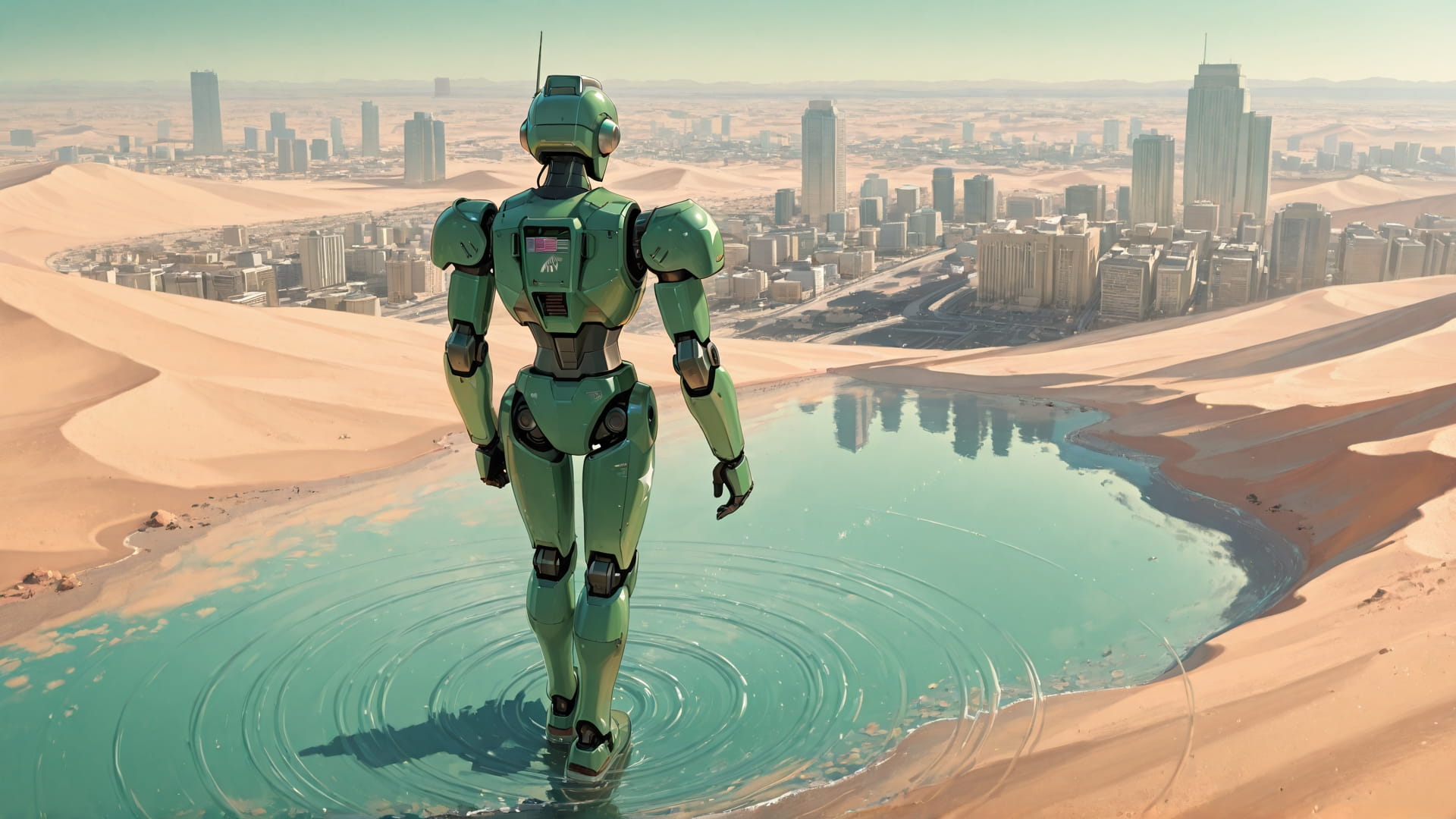 Green Afternoon City Desert smartphone wallpaper free download, vertical 16:9 format, Green, Afternoon, City, Summer