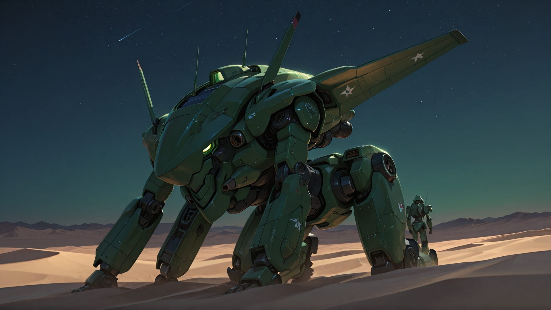 Green Night Sky Desert smartphone wallpaper free download, vertical 16:9 format, Green, Night, Sky, Spring