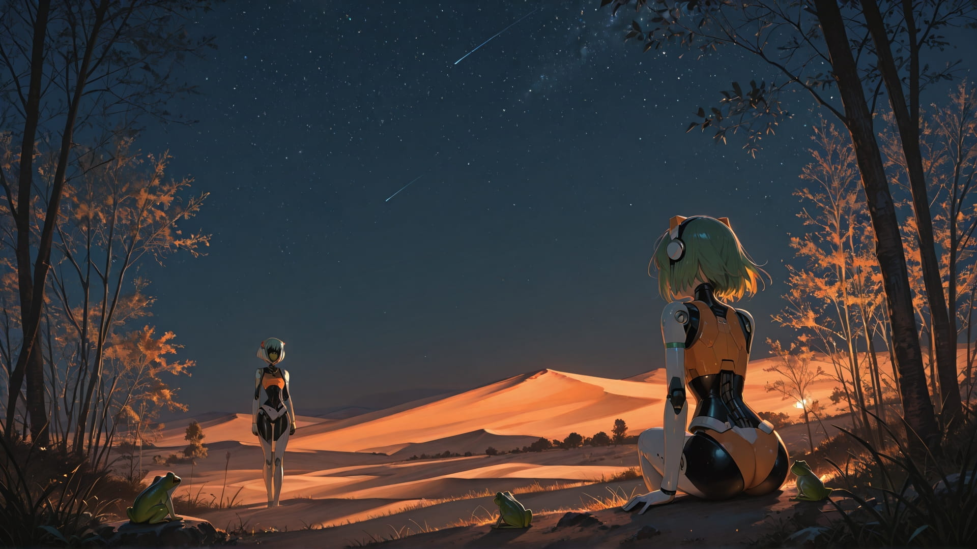 Orange Night Nature Desert smartphone wallpaper free download, vertical 16:9 format, Orange, Night, Nature, Spring