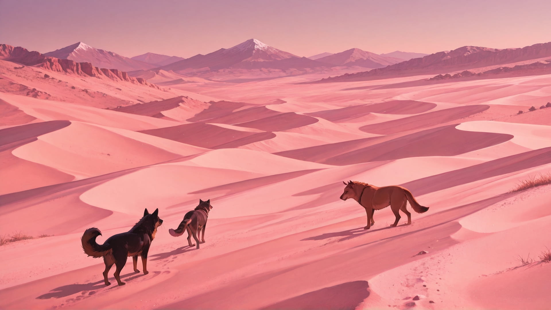 Pink Afternoon Mountain Desert smartphone wallpaper free download, vertical 16:9 format, Pink, Afternoon, Mountain, Summer