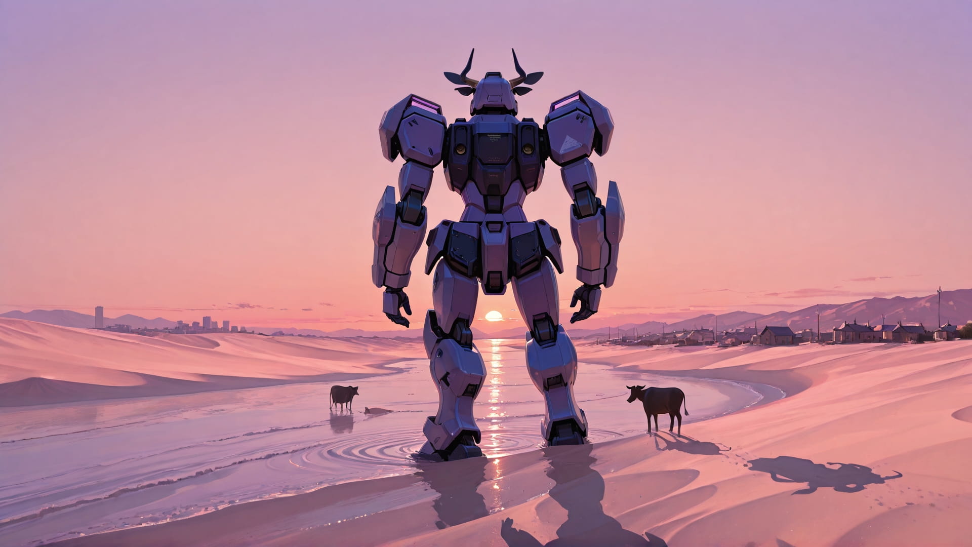 Purple Afternoon City Desert smartphone wallpaper free download, vertical 16:9 format, Purple, Afternoon, City, Summer