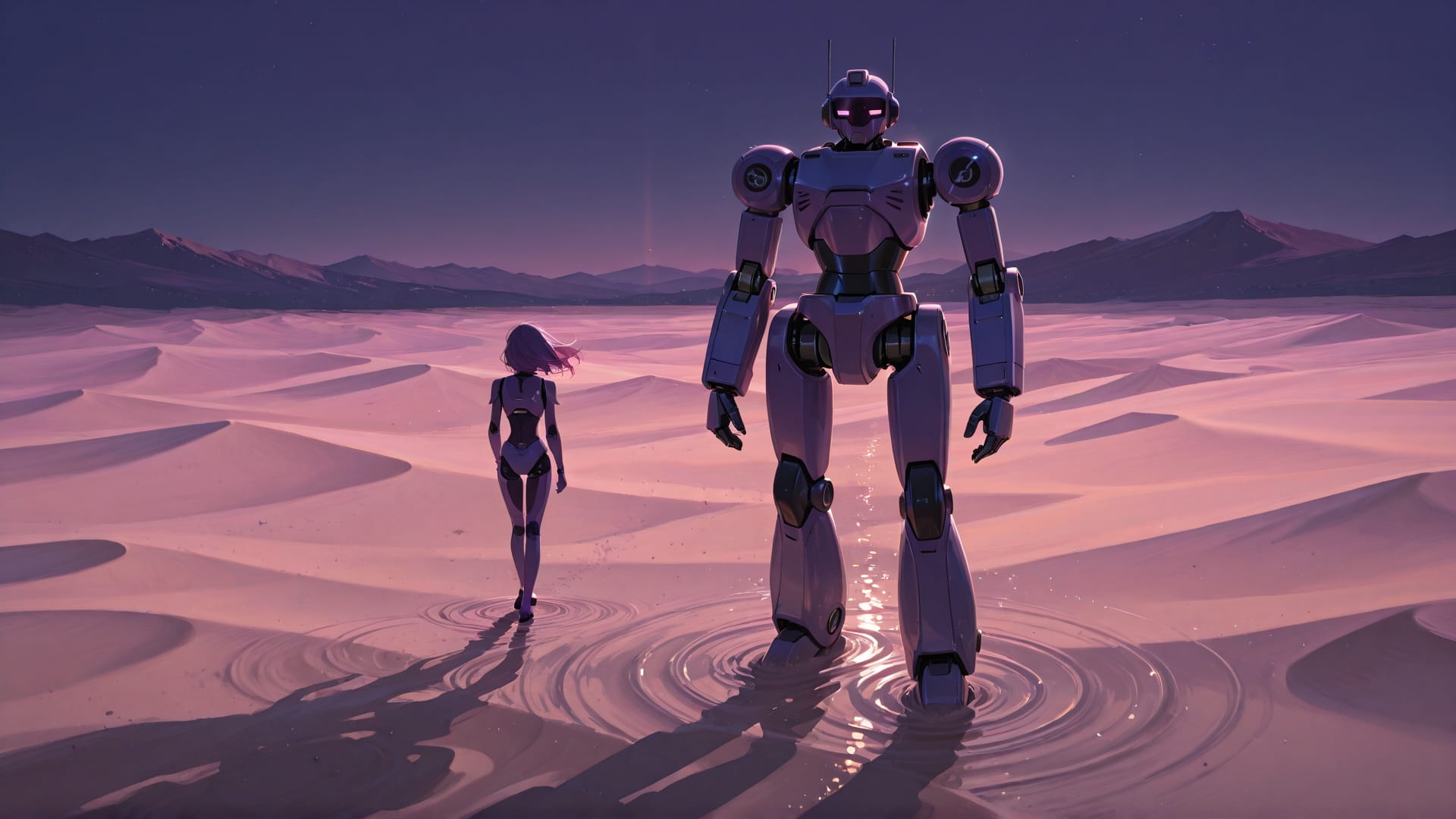 Purple Night Mountain Desert smartphone wallpaper free download, vertical 16:9 format, Purple, Night, Mountain, Spring