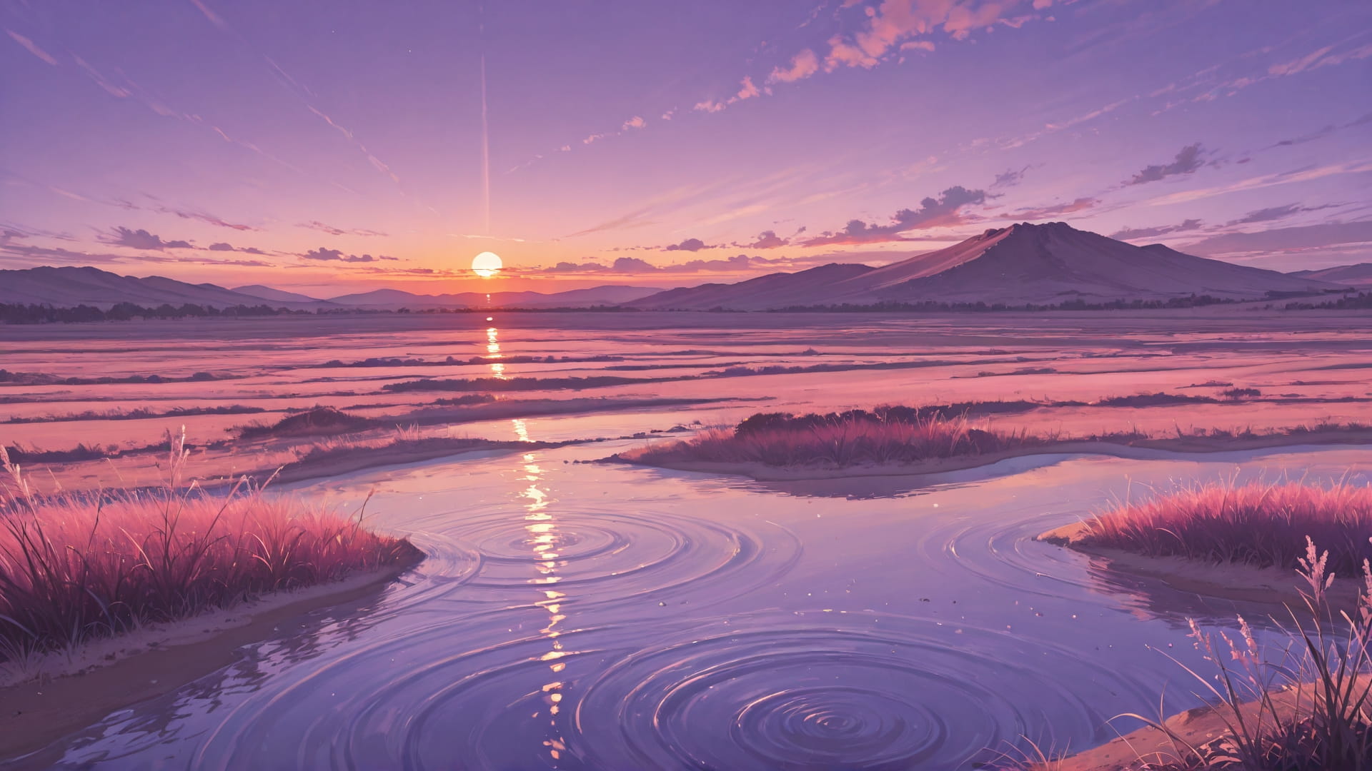 Purple Sunset Nature Desert smartphone wallpaper free download, vertical 16:9 format, Purple, Sunset, Nature, Spring 001