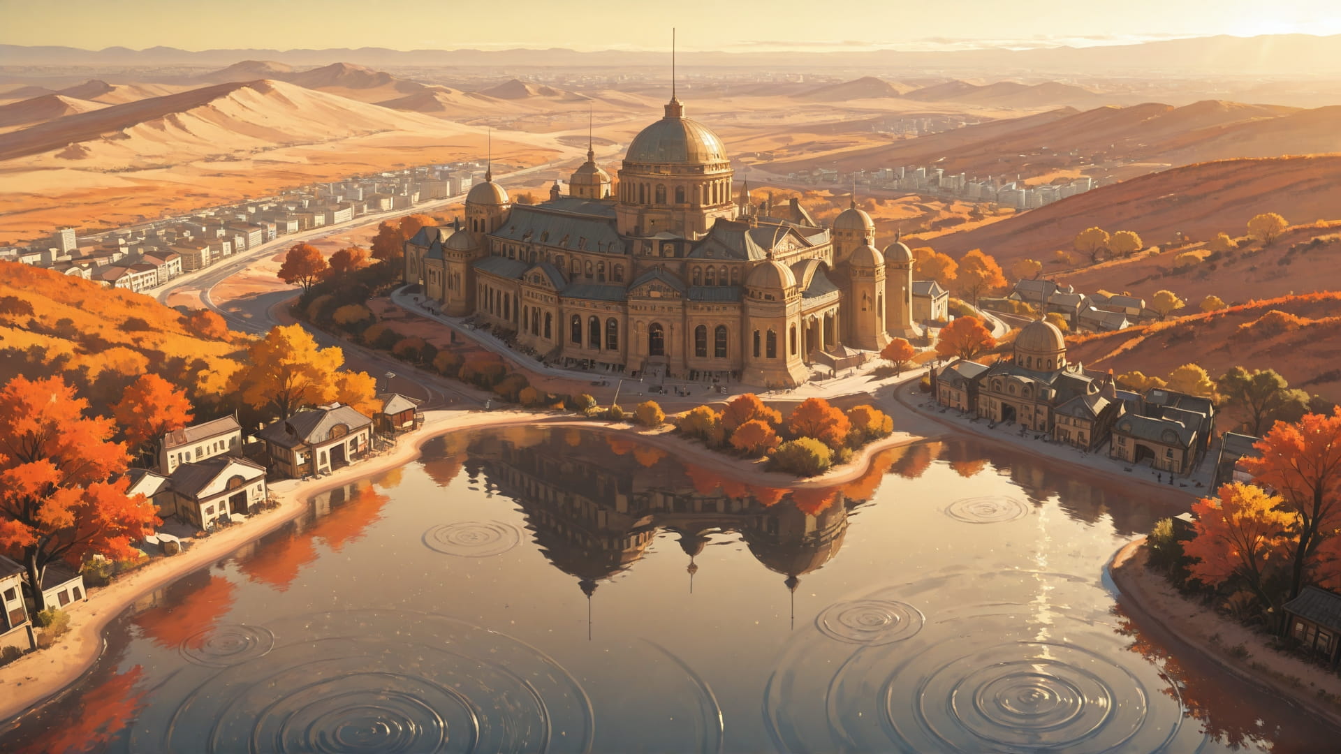 Yellow Afternoon City Desert smartphone wallpaper free download, vertical 16:9 format, Yellow, Afternoon, City, Autumn