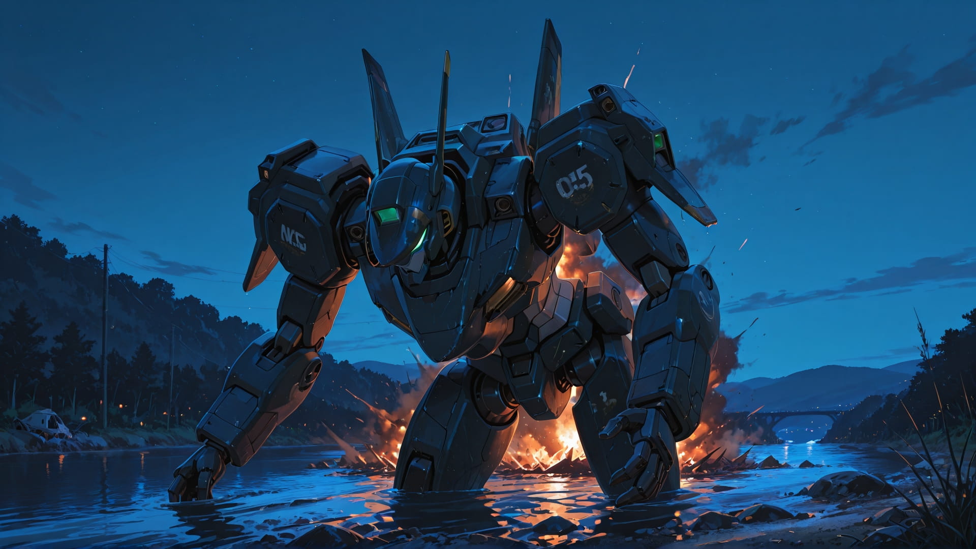 Blue Night Sea Disaster smartphone wallpaper free download, vertical 9:16 format, Blue, Night, Sea, Summer