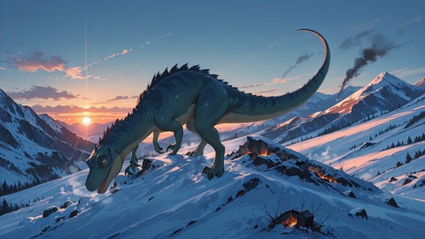 Blue Sunset Mountain Disaster smartphone wallpaper free download, vertical 9:16 format, Blue, Sunset, Mountain, Winter