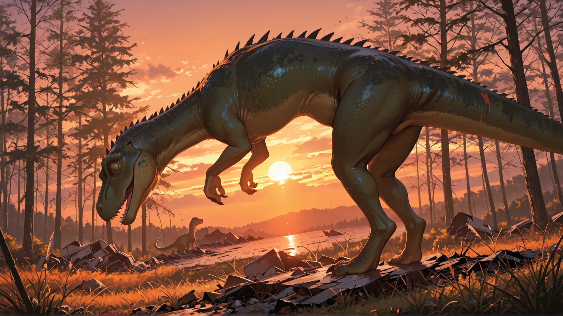 Orange Sunset Nature Disaster smartphone wallpaper free download, vertical 16:9 format, Orange, Sunset, Nature, Spring