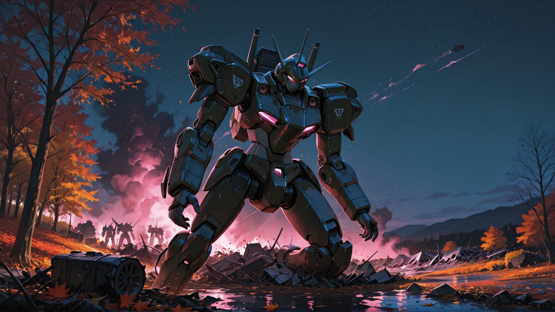 Pink Night Sky Disaster smartphone wallpaper free download, vertical 16:9 format, Pink, Night, Sky, Autumn