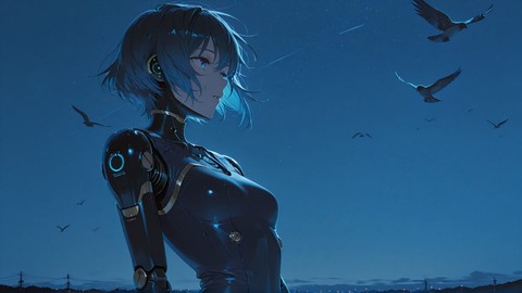 Blue Night Sky DramaClub smartphone wallpaper free download, vertical 9:16 format, Blue, Night, Sky, Winter