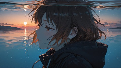 Brown Sunset Sea DramaClub smartphone wallpaper free download, vertical 9:16 format, Brown, Sunset, Sea, Winter 001