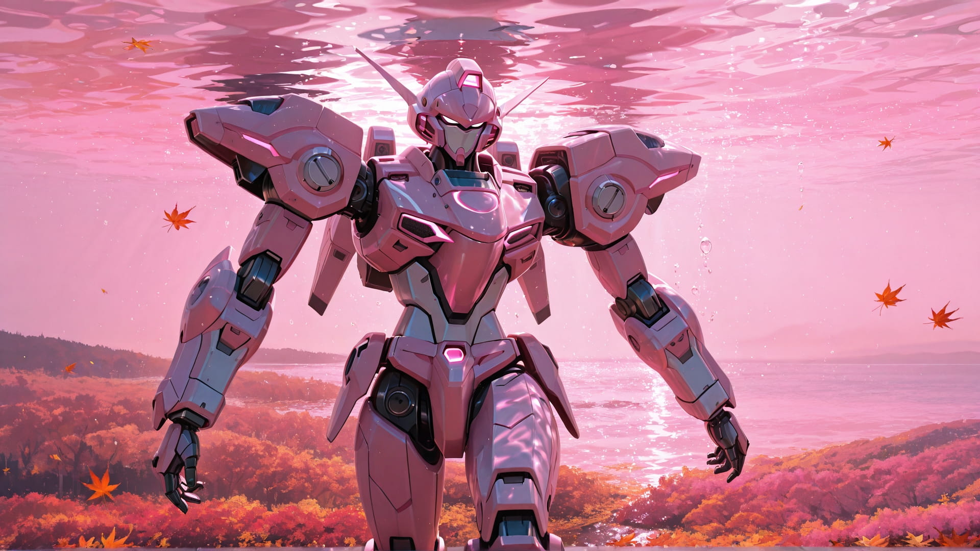 Pink Afternoon Sea DramaClub smartphone wallpaper free download, vertical 16:9 format, Pink, Afternoon, Sea, Autumn