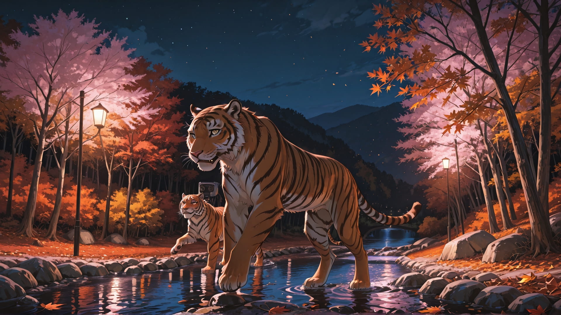 Pink Night Sea DramaClub smartphone wallpaper free download, vertical 16:9 format, Pink, Night, Sea, Autumn